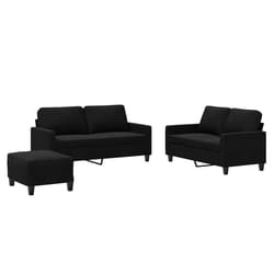 VidaXL 3201511 set di mobili per soggiorno Nero Metallo, Legno compensato