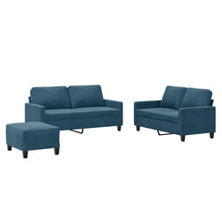 VidaXL 3201515 set di mobili per soggiorno Blu Metallo, Legno compensato