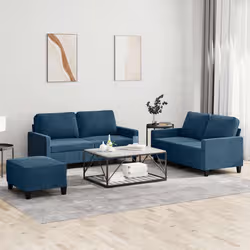 VidaXL 3201515 set di mobili per soggiorno Blu Metallo, Legno compensato - Vista aggiuntiva 2