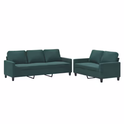 Set di Divani 2 pz con Cuscini Verde scuro in Vellutocod mxl 108568 - Vista aggiuntiva 2