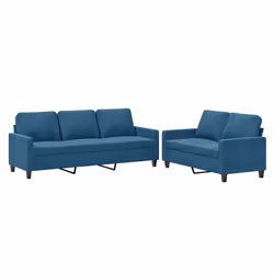 Set di Divani 2 pz con Cuscini Blu in Vellutocod mxl 83670 - Vista aggiuntiva 2