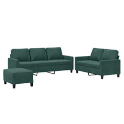 VidaXL 3201528 set di mobili per soggiorno Verde scuro Metallo, Legno compensato