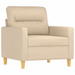 vidaXL Set di Divani 4 pz con Cuscini Crema in Tessuto - Vista aggiuntiva 3
