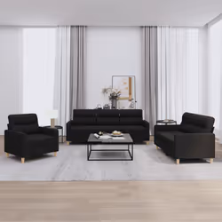VidaXL 3201548 set di mobili per soggiorno Nero - Vista aggiuntiva 2