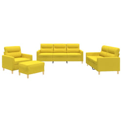 VidaXL 3201565 set di mobili per soggiorno Giallo Metallo, Legno compensato