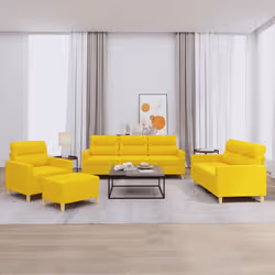 VidaXL 3201565 set di mobili per soggiorno Giallo Metallo, Legno compensato - Vista aggiuntiva 2