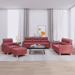 VidaXL 3201566 set di mobili per soggiorno Rosso