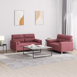 VidaXL 3201598 set di mobili per soggiorno Rosso - Vista aggiuntiva 2