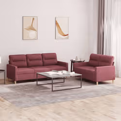 VidaXL 3201606 set di mobili per soggiorno Bordeaux Metallo, Legno compensato - Vista aggiuntiva 2