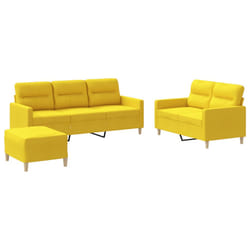 VidaXL 3201613 set di mobili per soggiorno Giallo Metallo, Legno compensato