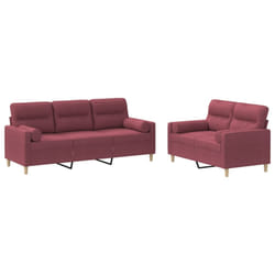 VidaXL 3201622 set di mobili per soggiorno Bordeaux Metallo, Legno compensato