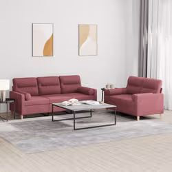 VidaXL 3201622 set di mobili per soggiorno Bordeaux Metallo, Legno compensato - Vista aggiuntiva 2