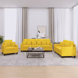 VidaXL 3201637 set di mobili per soggiorno Giallo - Vista aggiuntiva 2