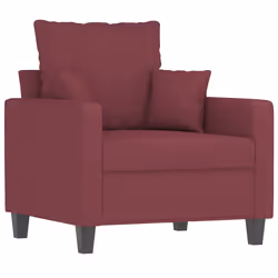 vidaXL Set di Divani 4 pz con Cuscini Rosso Vino in Tessuto - Vista aggiuntiva 3