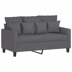 vidaXL Set di Divani 3 pz con Cuscini Grigio Scuro in Tessuto - Vista aggiuntiva 3