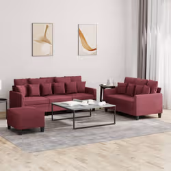 VidaXL 3201678 set di mobili per soggiorno Bordeaux Metallo, Legno compensato - Vista aggiuntiva 2