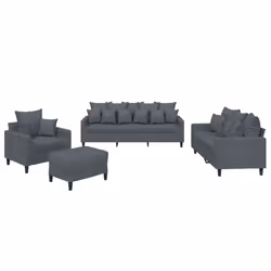 VidaXL 3201691, Grigio, Schiuma, Metallo, Poliestere, Polywood, Tessile, 198 cm, 77 cm, 80 cm