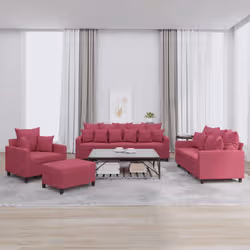 VidaXL 3201694 set di mobili per soggiorno Bordeaux Metallo, Legno compensato - Vista aggiuntiva 2