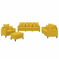 Set di Divani 4 pz con Cuscini giallo in Vellutocod mxl 82546 - Vista aggiuntiva 2