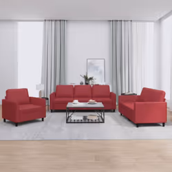 VidaXL 3201743, Rosso, Schiuma, Ecopelle, Metallo, Polywood, Tessile, 2 m, 77 cm, 80 cm