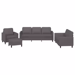 VidaXL 3201747, Grigio, Schiuma, Ecopelle, Metallo, Polywood, Tessile, 2 m, 77 cm, 80 cm
