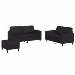 VidaXL 3201755, Nero, Schiuma, Ecopelle, Metallo, Polywood, Tessile, 160 cm, 77 cm, 80 cm