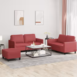 VidaXL 3201758 set di mobili per soggiorno Rosso - Vista aggiuntiva 2