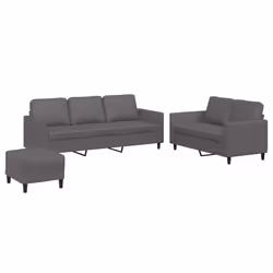 VidaXL 3201762, Grigio, Schiuma, Ecopelle, Metallo, Polywood, Tessile, 2 m, 77 cm, 80 cm