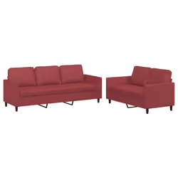 VidaXL 3201763, Rosso, Schiuma, Ecopelle, Metallo, Polywood, Tessile, 2 m, 77 cm, 80 cm