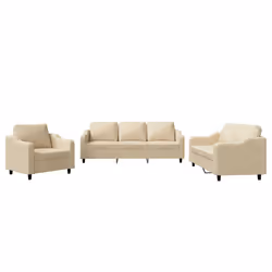 Set di Divani 3 pz con Cuscini Crema in Tessutocod mxl 83669 - Vista aggiuntiva 2