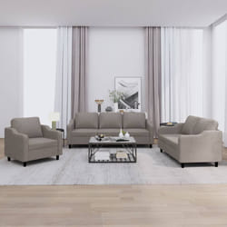 vidaXL Set di Divani 3 pz con Cuscini Tortora in Tessuto