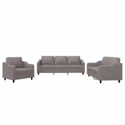 vidaXL Set di Divani 3 pz con Cuscini Tortora in Tessuto - Vista aggiuntiva 2