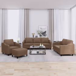 VidaXL 3201781 set di mobili per soggiorno Marrone Metallo, Legno compensato - Vista aggiuntiva 2