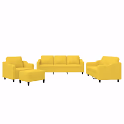 VidaXL 3201783, Giallo, Schiuma, Metallo, Poliestere, Tessile, 198 cm, 77 cm, 80 cm