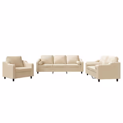 Set Divani 3 pz con Cuscini Crema in Tessutocod mxl 128129 - Vista aggiuntiva 2