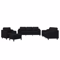VidaXL 3201798, Nero, Schiuma, Metallo, Poliestere, Tessile, 198 cm, 77 cm, 80 cm