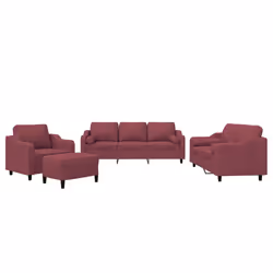 VidaXL 3201800 set di mobili per soggiorno Rosso - Vista aggiuntiva 2