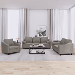 VidaXL 3201801 set di mobili per soggiorno Grigio talpa Metallo, Legno compensato - Vista aggiuntiva 2
