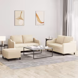 VidaXL 3201812 set di mobili per soggiorno Crema Metallo, Legno compensato - Vista aggiuntiva 2