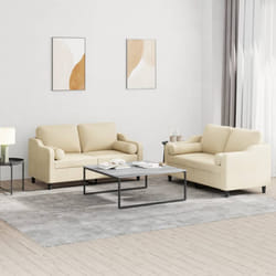 Set Divani 2 pz con Cuscini Crema in Tessutocod mxl 82311