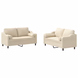 Set Divani 2 pz con Cuscini Crema in Tessutocod mxl 82311 - Vista aggiuntiva 2