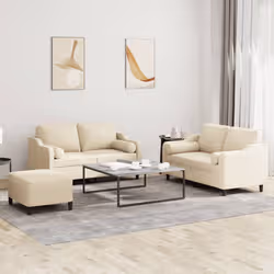 VidaXL 3201828 set di mobili per soggiorno Crema Metallo, Legno compensato - Vista aggiuntiva 2