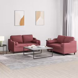 VidaXL 3201832 set di mobili per soggiorno Rosso - Vista aggiuntiva 2
