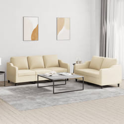 Set di Divani 2 pz con Cuscini Crema in Tessutocod mxl 82314