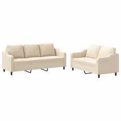 Set di Divani 2 pz con Cuscini Crema in Tessutocod mxl 82314 - Vista aggiuntiva 2