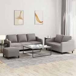 vidaXL Set di Divani 3 pz con Cuscini Tortora in Tessuto