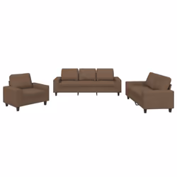 Set di Divani 3 pz Marrone in Tessutocod mxl 83136 - Vista aggiuntiva 2