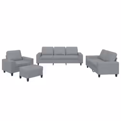 Set di Divani 4 pz Grigio Chiaro in Tessutocod mxl 83134 - Vista aggiuntiva 2
