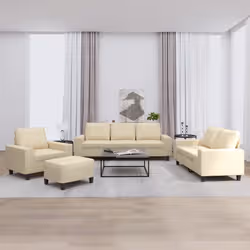 VidaXL 3201876 set di mobili per soggiorno Crema Metallo, Legno compensato - Vista aggiuntiva 2