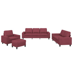 VidaXL 3201880 set di mobili per soggiorno Bordeaux Metallo, Legno compensato